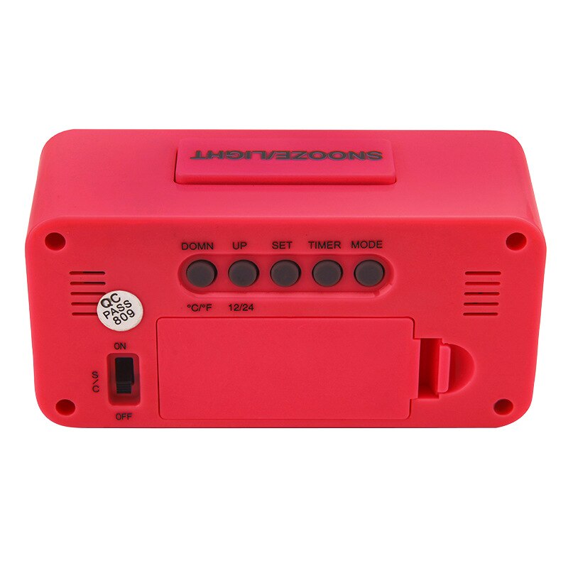 Mini väckarklocka, elektronisk stor lcd-skärm digitala väckarklockor med snooze backligh