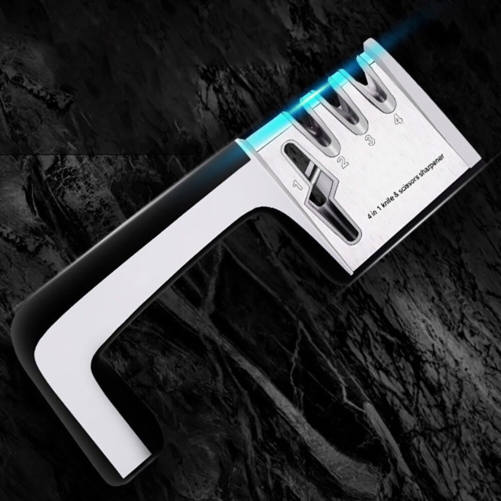 Knife Sharpener 4 in 1 Sharpening Tool Easy To Sharpens Kitchen Chef Knives Damascus Knives Sharpen Knife Shears and Scissors