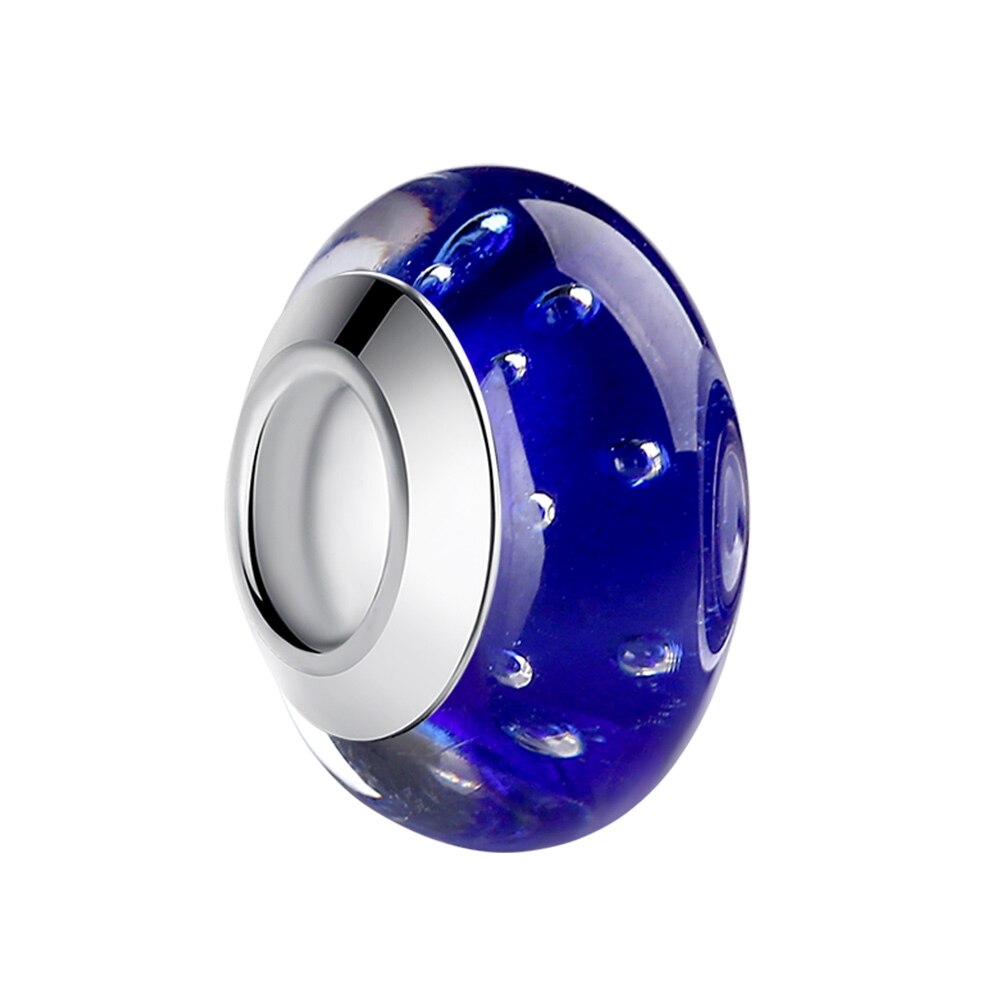 Silber Farbe Schwarz Europäischen Murano Glas Perlen fit Charme Armbänder Armreifen für Frauen Perlen 925 Silber Schmuck Perles: WEU6358