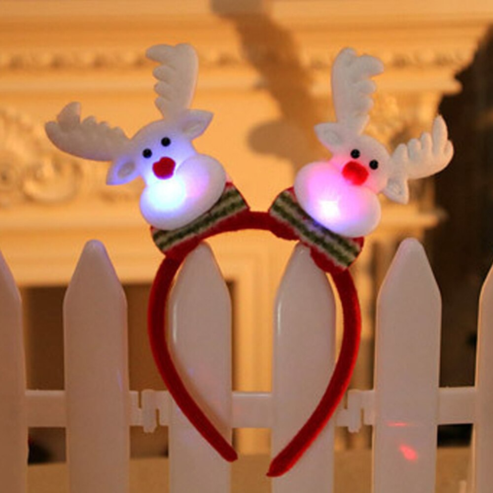 Christmas Shiny Tiara Christmas Reindeer Headband For Children Year Party Decor For Home Christmas Hair Accessories
