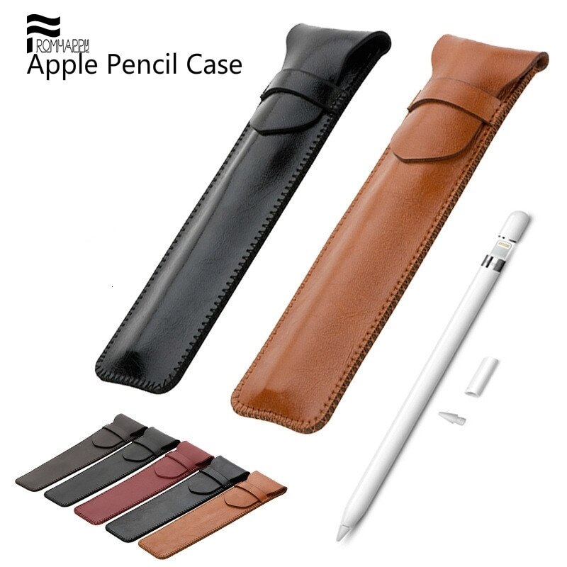 Universal Pu Leer Voor Apple Potlood 9.7 12.9 Pu Touch Pen Case Houder Potlood Houder Draagbare Kras Preventie 4 Kleuren