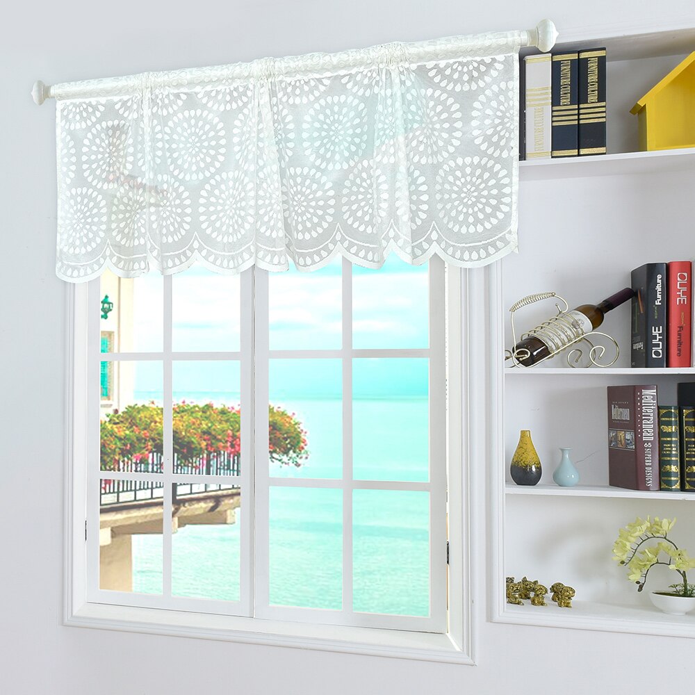 Tule Op De Windows Volant Raindrop Style Korte Sheer Gordijnen Staaf Pocket Mesh Venster Pure Gordijnen voor Woonkamer Balkon