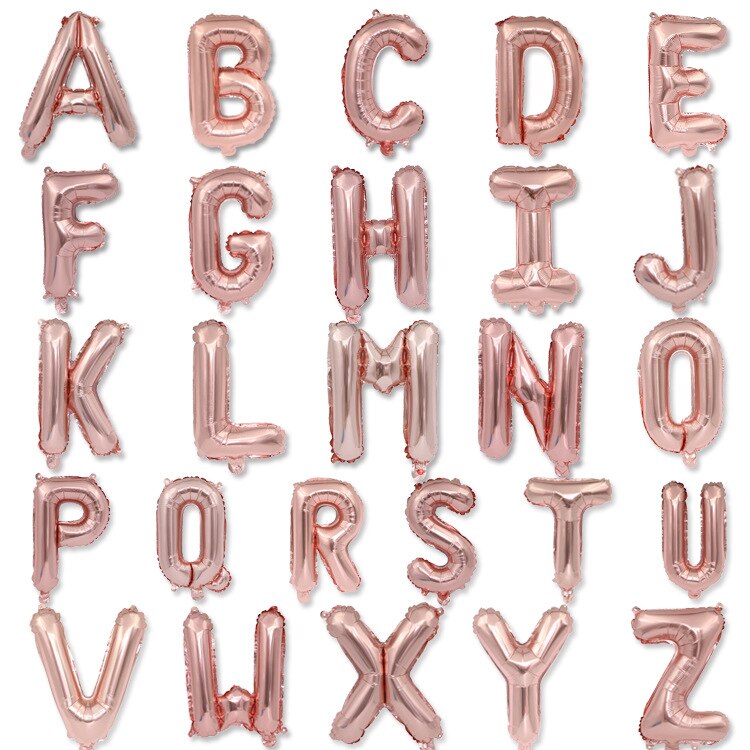 16 Zoll Englisch buchstaben, Aluminium folie ballons geburtstag dekorationen, hochzeit Party dekoration Aluminium ballon.: Rose Gold / 16 zoll