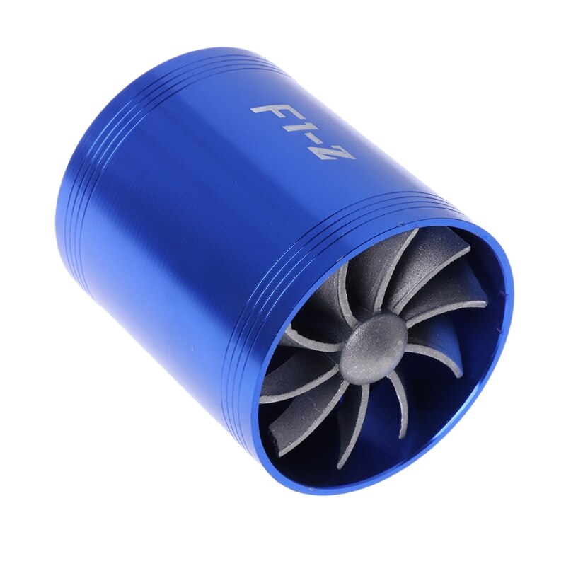 Car Turbine Supercharger F1-Z Turbo Charger Single Double Air Filter Intake Fan Fuel Gas Saver Kit Auto Replacement Part