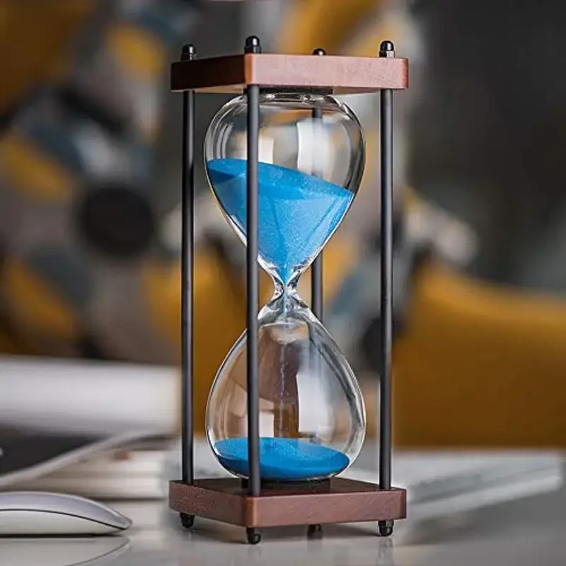 Grote Zandloper Timer 60 Minuten, Metalen Zandloper Zandloper Zandglas Klok, Tijdmanagement Tools Voor Keuken Thuis Kantoor Decor: Blauw
