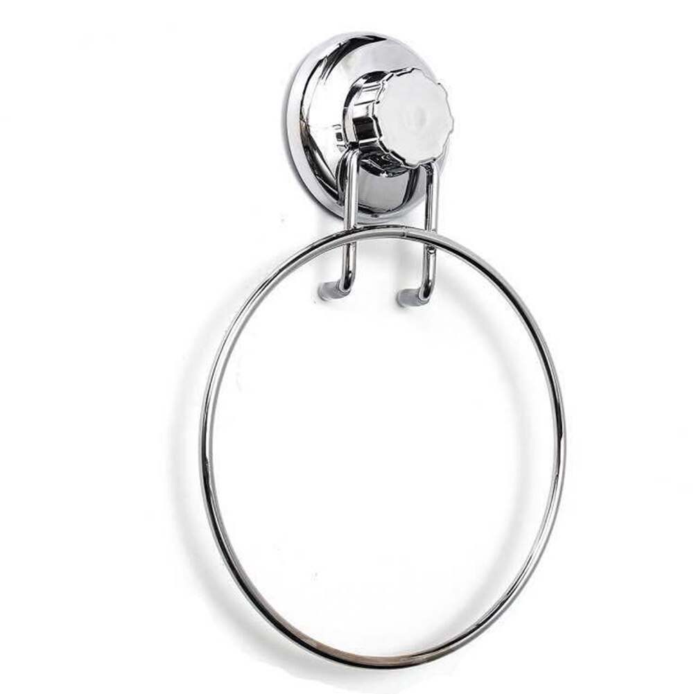 Accessory Wall Mounted Towel Ring Suction Cup Chrome Holder Stainless Steel Kitchen Hardware No-Drilling Bathroom