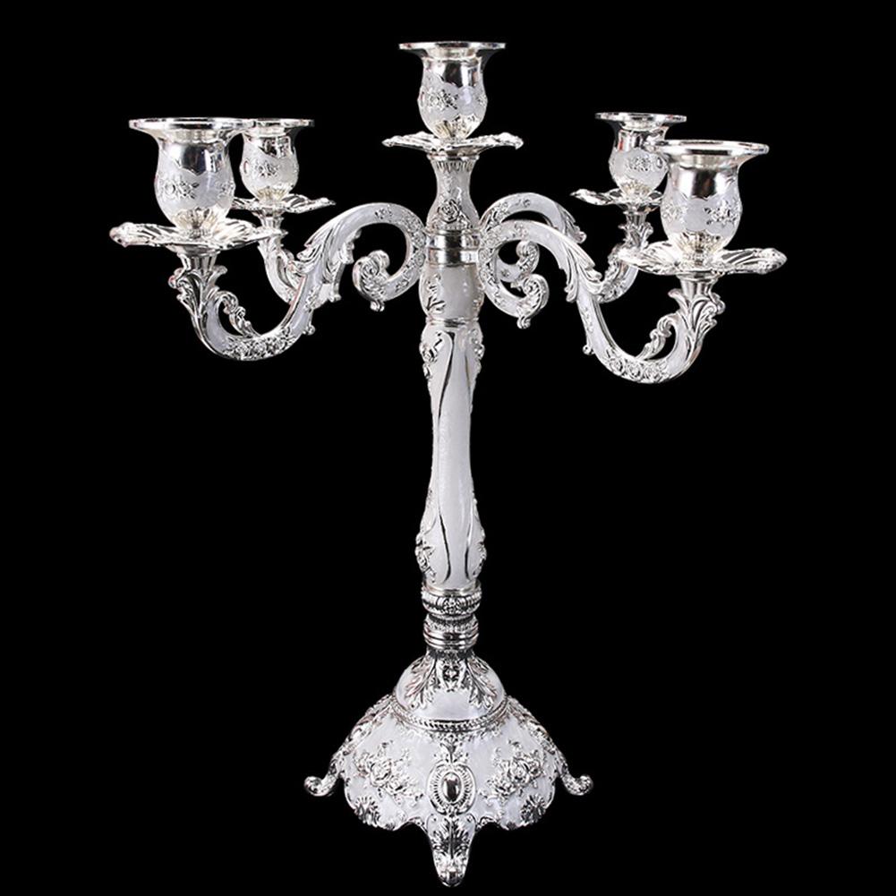 1PC Antique Retro Gold Candlesticks Tall Bronze Silver Christmas Candelabra Wedding Decorations European Metal Candle Holders