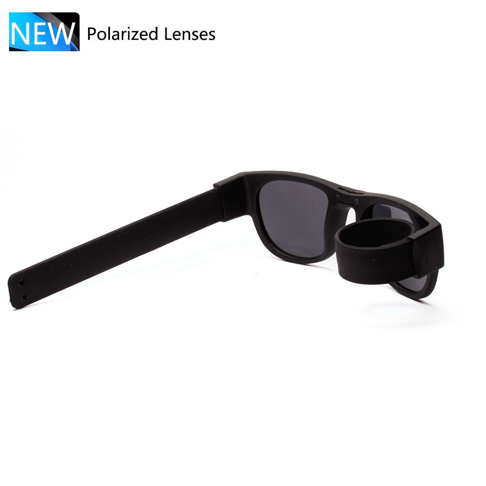 Slap Sunglasses Polarized Women Slappable Bracelet Sun Glasses for Men Wristband Fold Shades Oculos Colorful Mirror
