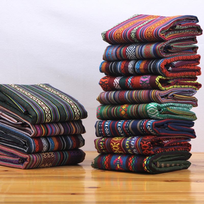 50x150 cm Ethnische Stil Baumwolle Leinen retro Böhmen stoff DIY Handgemachte Textil NäHenne Patchwork Für Taschen Kleidung Sofa tabelle tuch