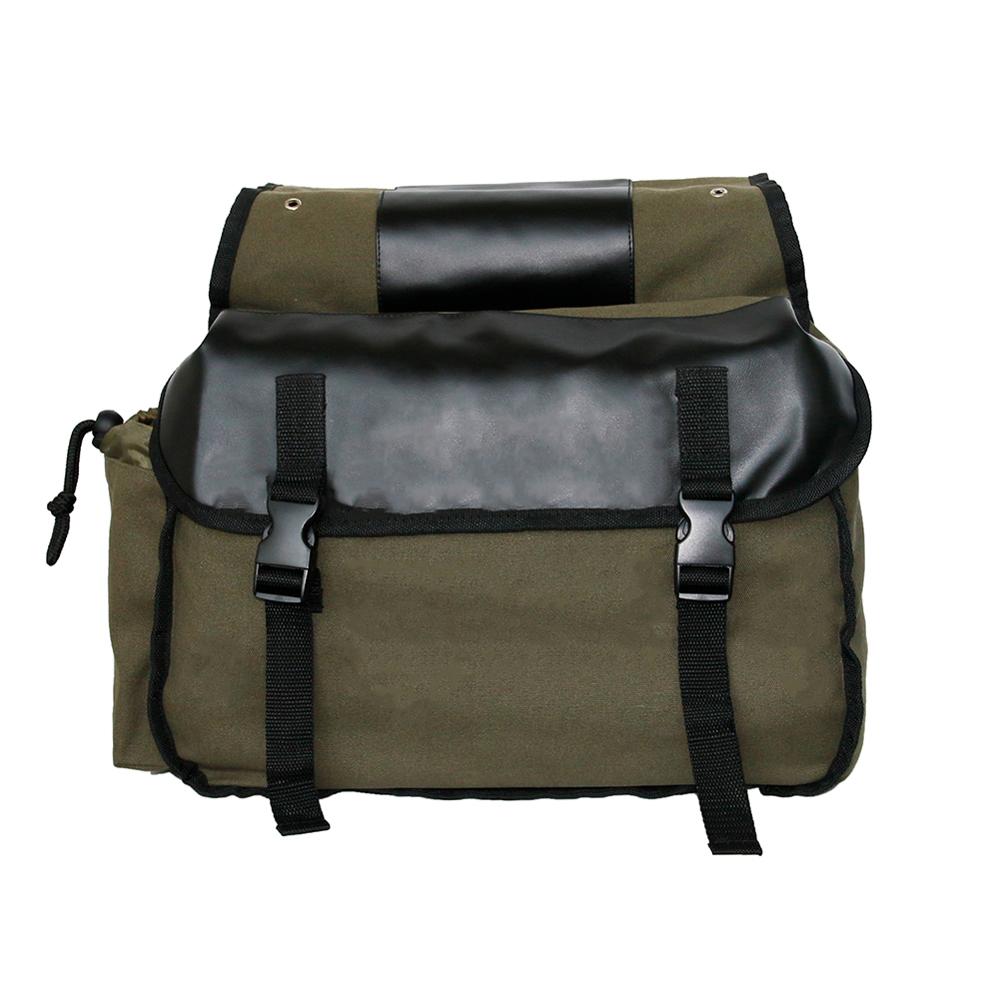 Waterdichte Motorcycle Tail Bag Multi-Functionele Duurzaam Achter Motorcycle Seat Bag Motorfiets Canvas Fietstassen Doos: ArmyGreen