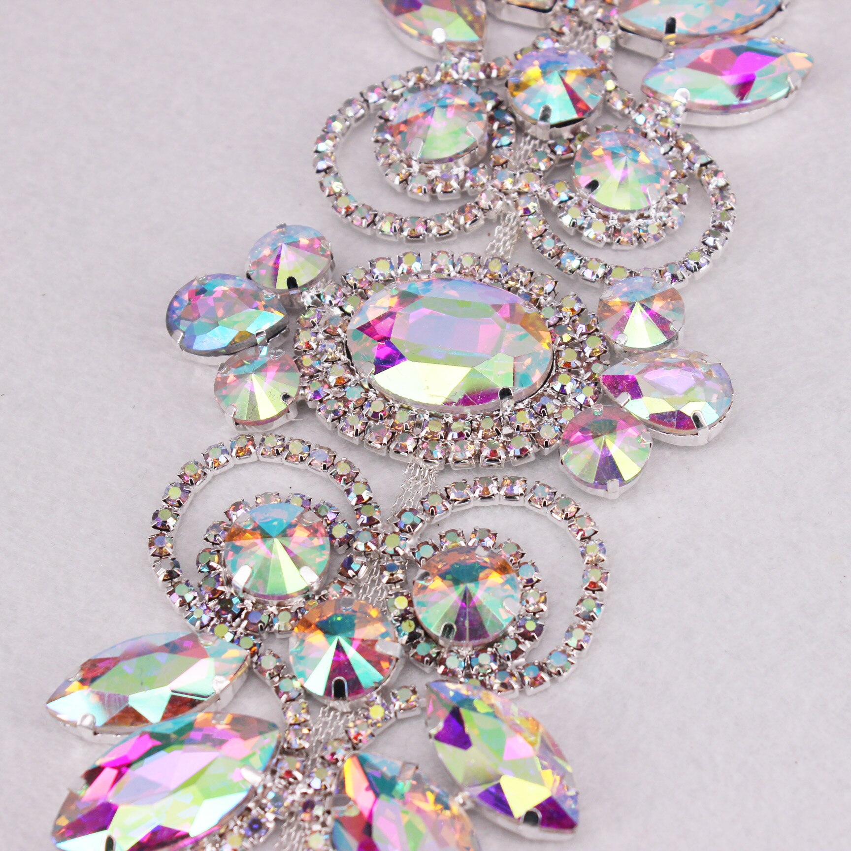 AB Shoulder Patch Epaulettes Rhinestone Beaded Epaulet Fringe Shoulder Badge Rhinestone Applique for Costumes Blazer Jacket