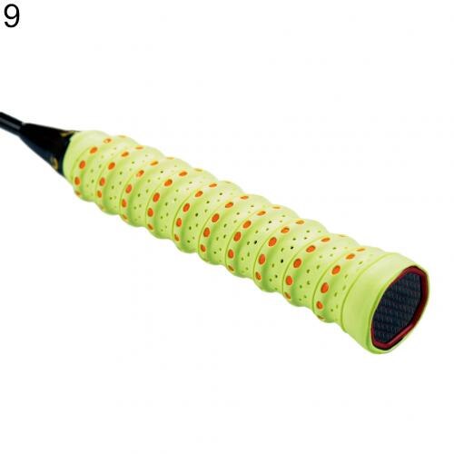 Ljus färg anti-halk racket över grepp roll tennis badminton handtag tejp ärm tennis racket ärm: Fluorescerande gul