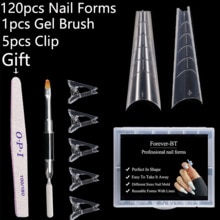 Set de 120 Uds. De utensilios para extensiones de uñas, juego de 5 uds. De pinceles para manicura, Gel acrílico de construcción rápida, sistema Dual