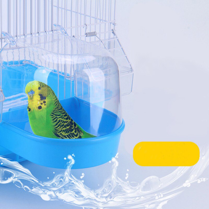 Caja de baño de agua para pájaros de plástico, caja para bañera, loro para periquito, jaula para mascotas de pájaros, Bol colgante, periquito, baño de aves *