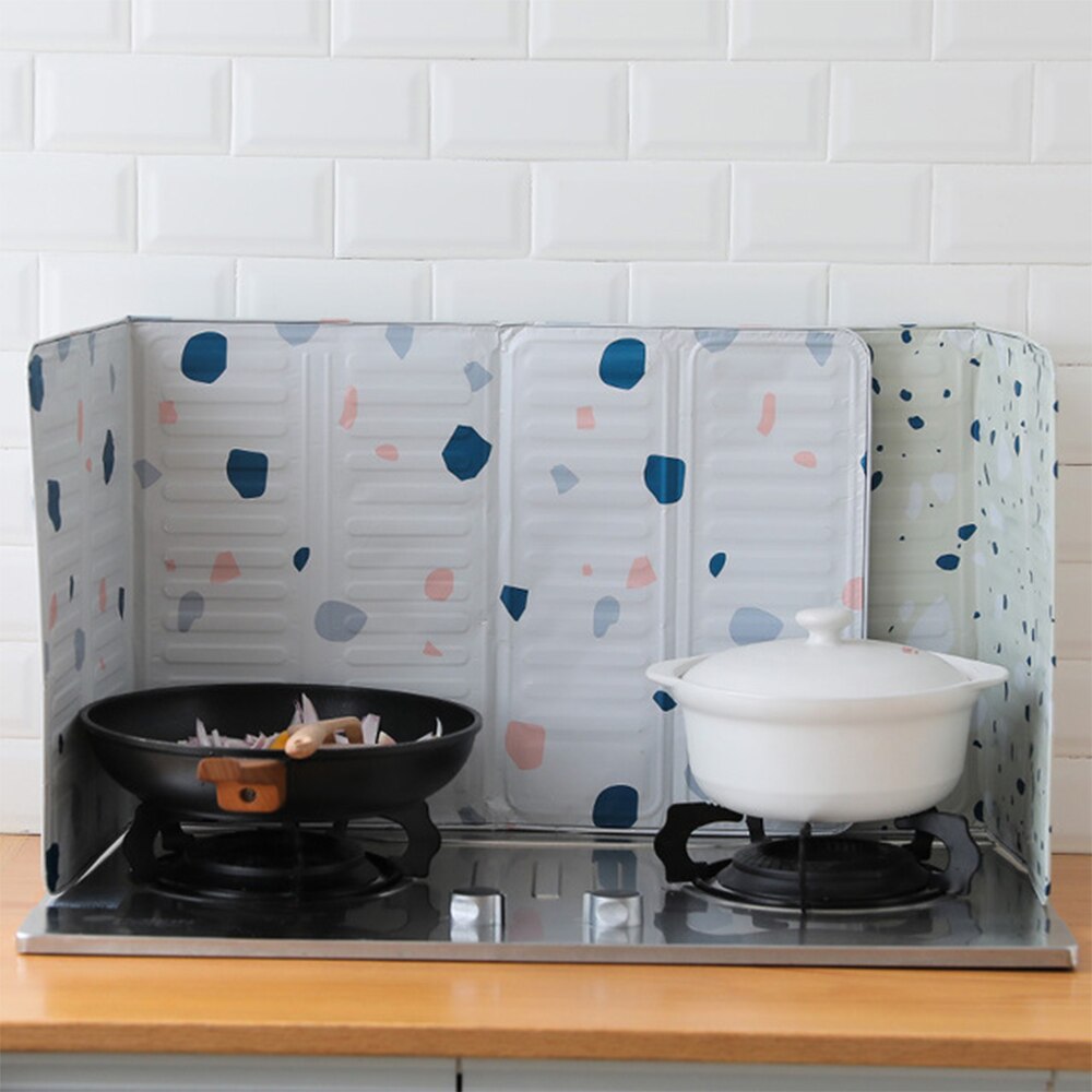 Gas Stove Aluminium Foil Oil Splash Proof Plate Screen Baffle Kitchen Stove Foil Cooking Insulation Sheet Oil Splatter Guard 1pc