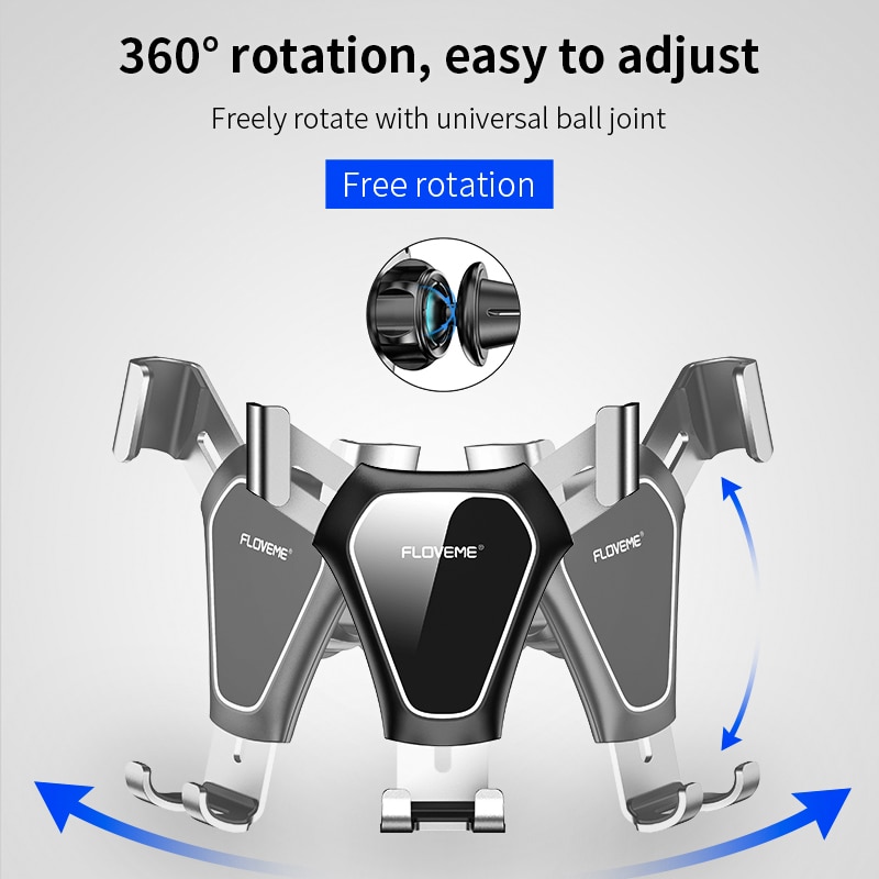 FLOVEME-Soporte de teléfono de gravedad para coche, soporte de ventilación de aire para teléfono móvil, soporte de teléfono móvil para coche, compatible con teléfono inteligente Voiture