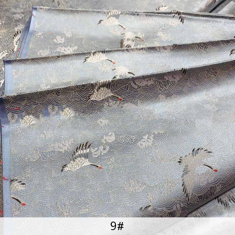 Tela de raso de estilo chino, tela de coser bricolaje con brocado de grúa, TJ1303: 9