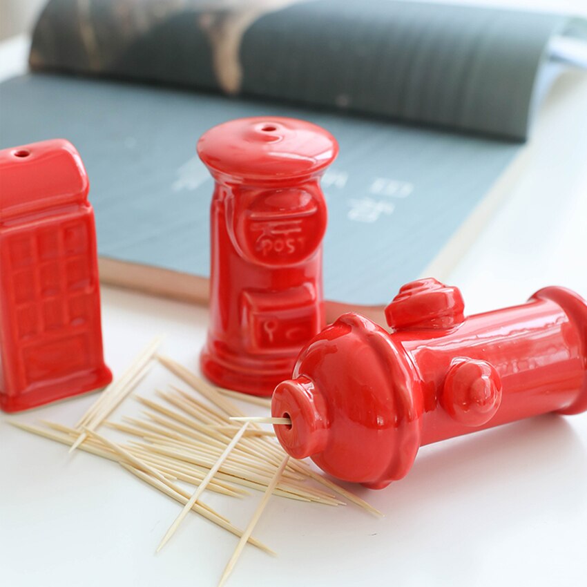 Personality Fire Hydrant Ceramic Simple Toothpick Box Living Room Home Desktop Cute Toothpick Holder Hotel Decoration