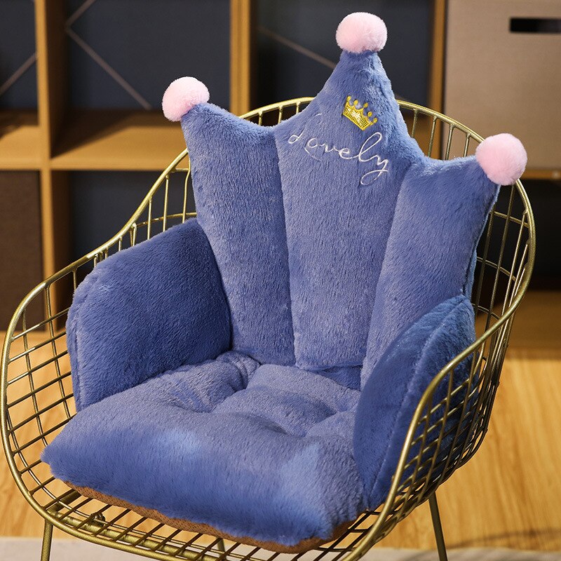 Cojín de felpa con forma de pata de gato para bebé y niño, cojín para silla de comedor, esterilla de sofá para el hogar, suelo interior, de decoración de invierno: Crown 3