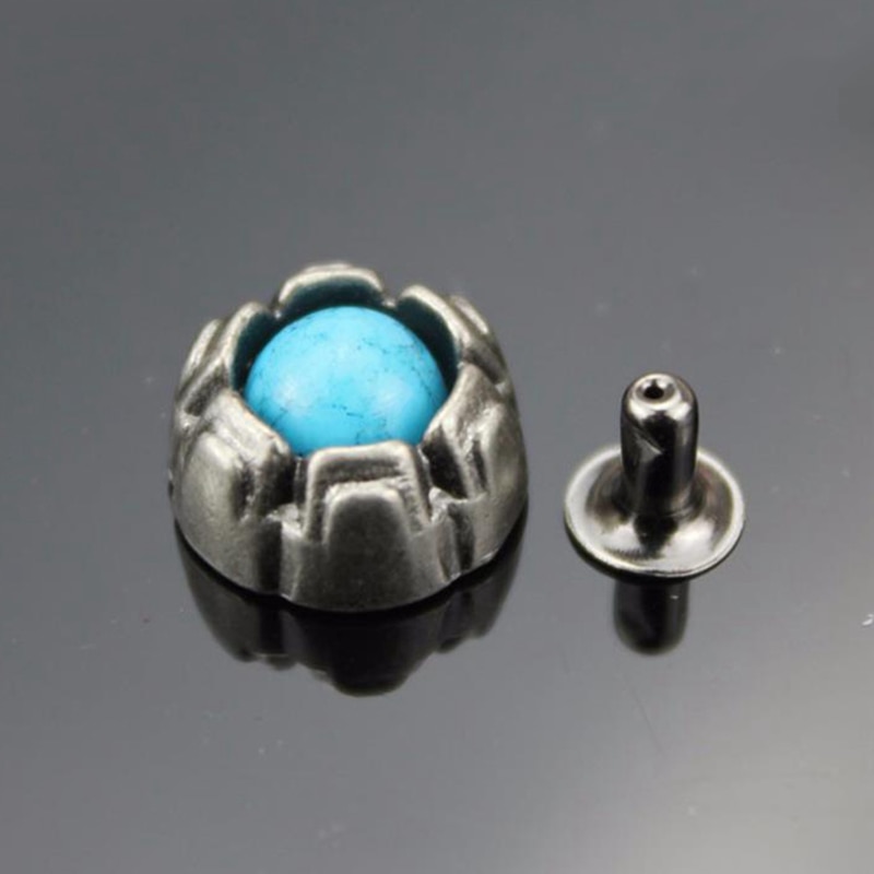 Blau Türkis künstliche Juwel Pilz nieten kappe Zucht für tasche, Hütte, schuh, kleidung, leder chocker dekoration diy handwerk zubehör