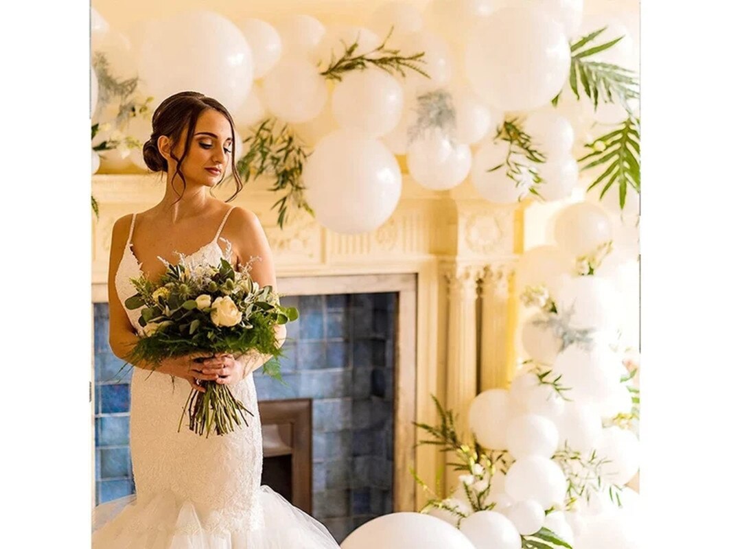 White Themed Balloon Garland Arch Kit Bride to be Latex Balloon Wedding Birthday Party Decoration White Globos Baby Shower