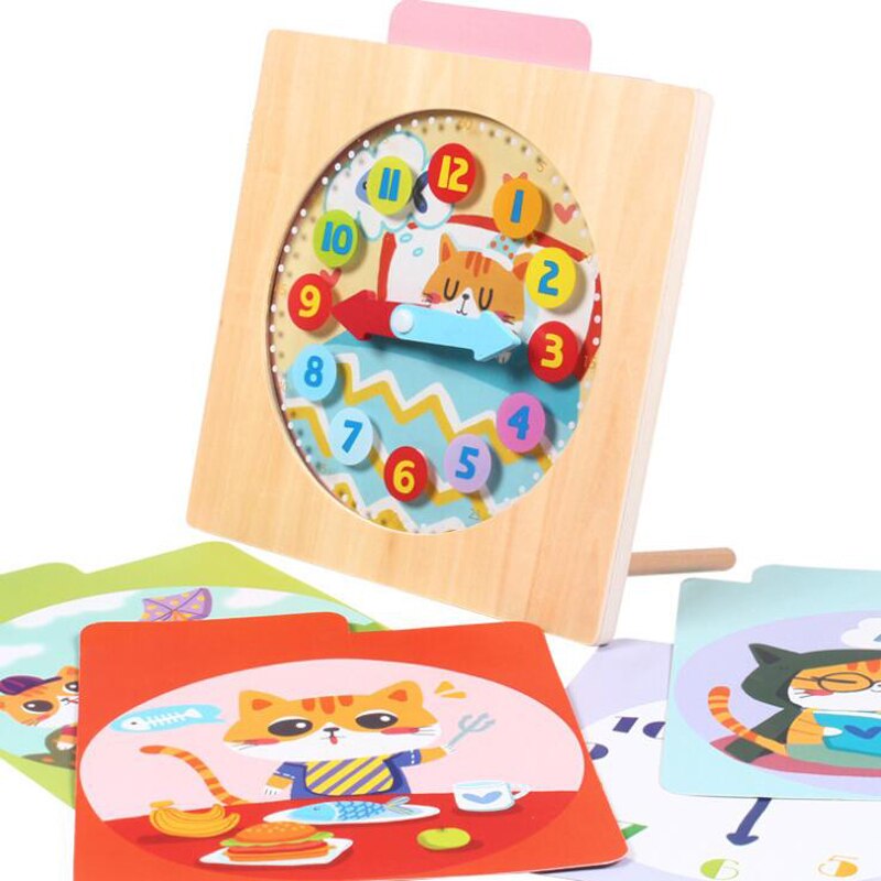 Holz multi-funktion Digital Uhr Wecker Kalender Kognition Holz Lern Frühe Kindheit Intelligenz Spielzeug Kalender uhr