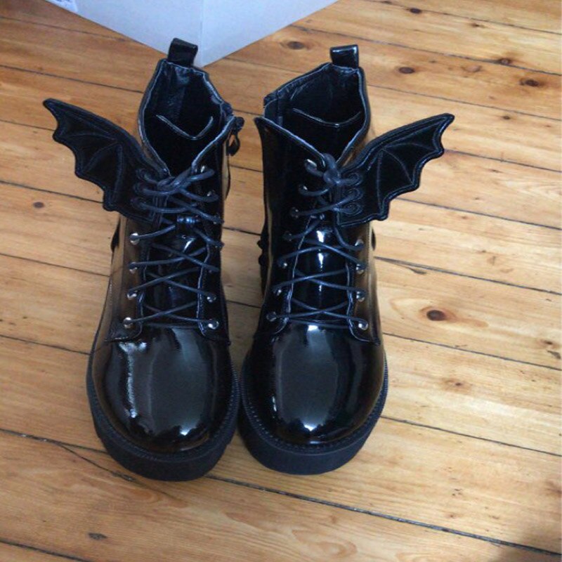 3 par personlighed pu læder skøjte små flagermus engel vinger sko vinger ornament marathon sneakers sko diy indretningstilbehør