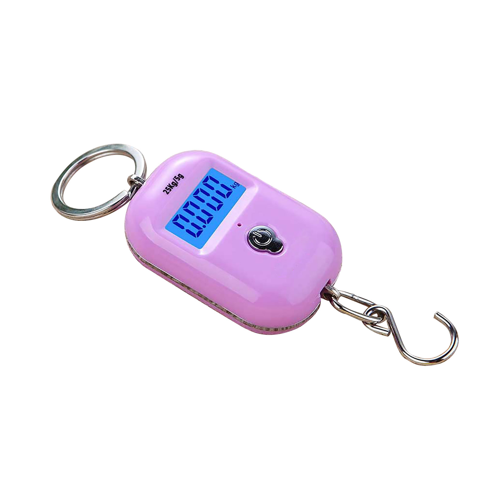 Hanging Scale Keychain Hook 25Kg 5g Travel Luggage With LCD Hanging Steelyard Household Supplies 1PC Mini Digital Scale: pink