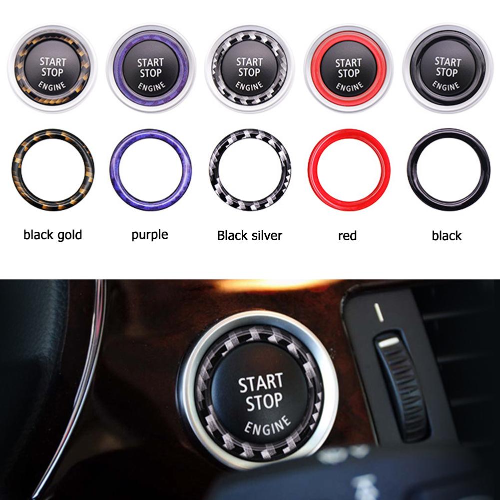 Bilmotor start stopp knapp dekorationsring trim bilar bil biltillbehör styling för bmw 1/3/5 serie  e87 e90 e60 320