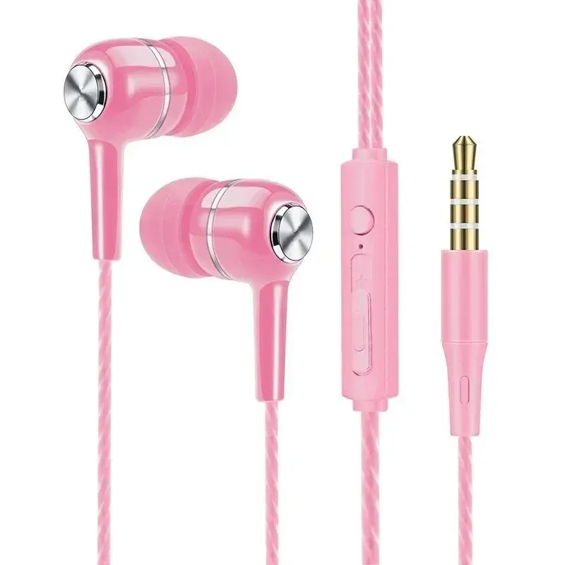 3,5 mm kabelgebundene Kopfhörer, in-Ohr-Headset, kabelgebundene Kopfhörer mit Mikrofon, Bass, HiFi-Stereo-Ohrhörer, Sport-Inline-Steuerung für Telefone