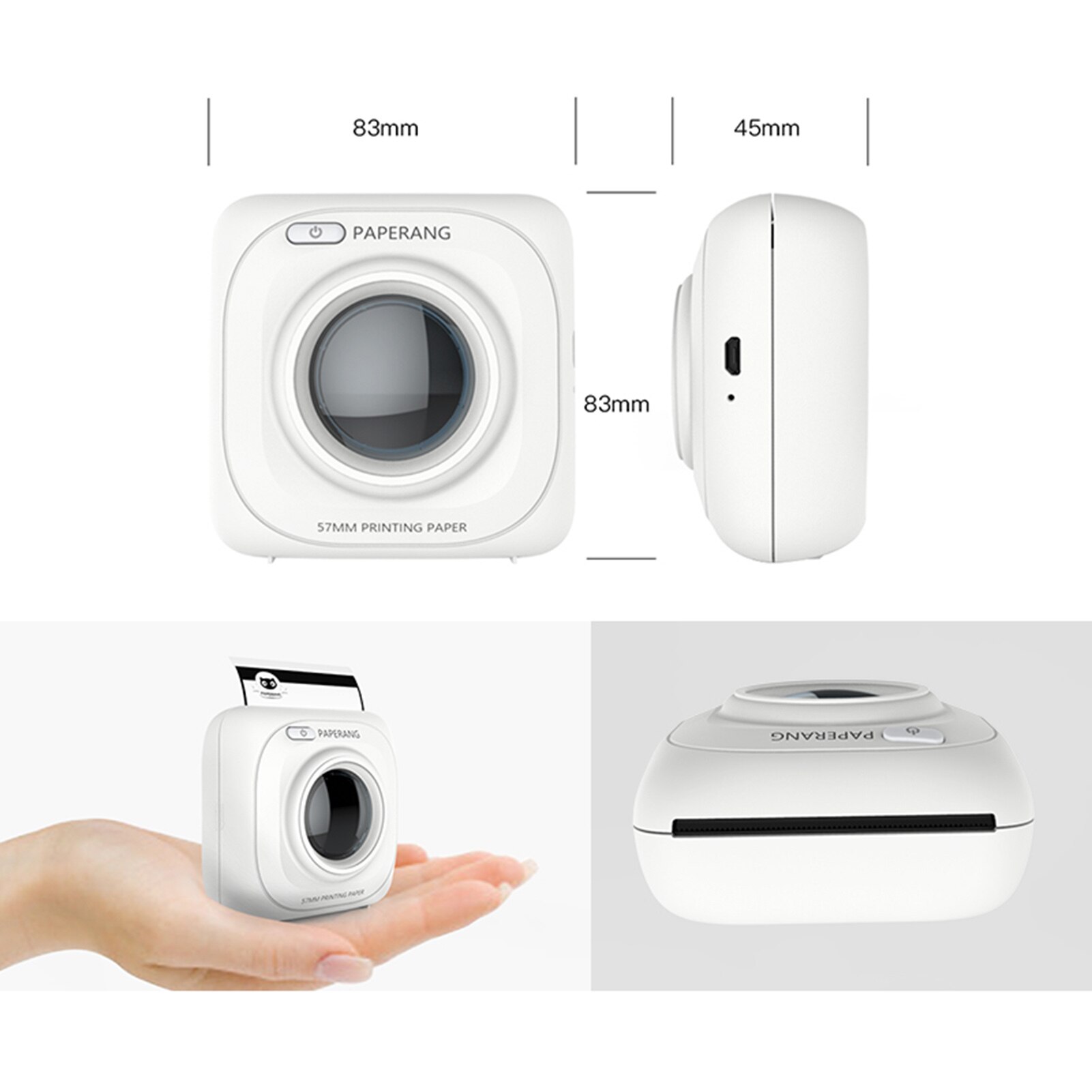 PAPERANG P1 Pocket Printer BT Wireless Thermal Printer Portable Printer 200dpi for Photo Picture Receipt Memo Note Label Sticker