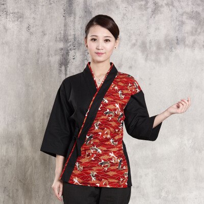 unisex Japanischen stil lebensmittel Service kleidung Sushi Koch jacke Neue Koch arbeit Uniform entwickelt koch anzug Japanischen Kimono: 0D / M