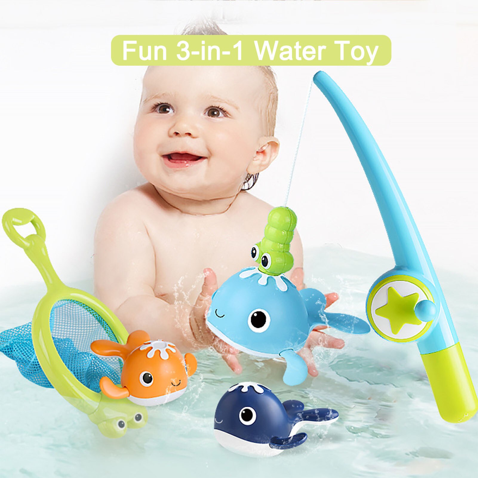 4 Stks/set Baby Vissen Walvis Speelgoed Leuke Baby Bad Fun Soft Drijvende Speelgoed Kids