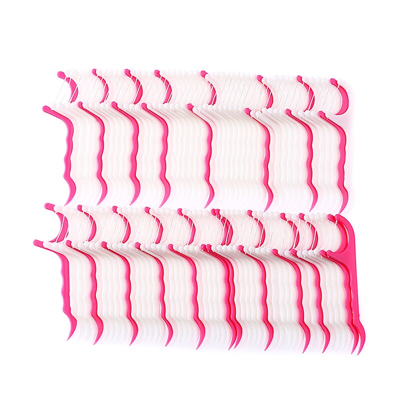 100pcs Dental Floss Flosser Picks Teeth Toothpicks Stick Tooth Clean Oral Care Interdental Brush Teeth Stick Floss Pick Cleaning