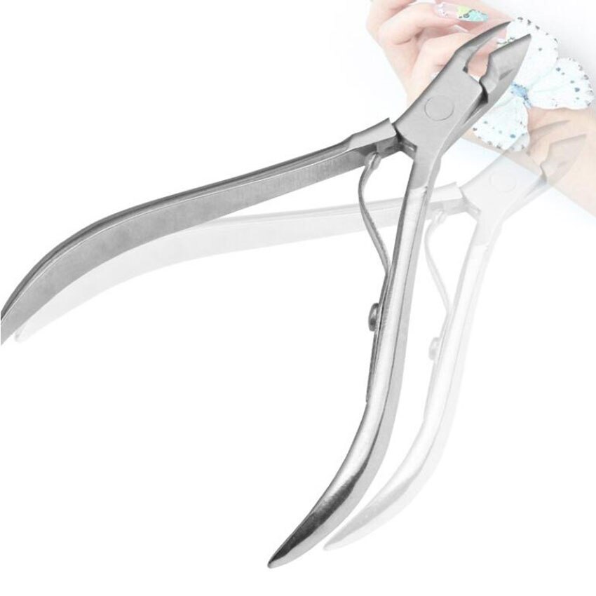 Tijeras de acero inoxidable para cutículas, pinzas para manicura y pedicura, removedor de piel muerta, herramientas para el cuidado de las uñas, 1 ud.