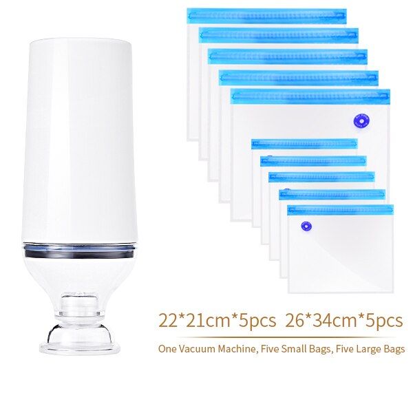 USB Vacuum Packing Machine Sous Vide Vacuum Sealer For Food Storage Food Packer Vacuum Bags for Vacuum Packaging: white-10pcs