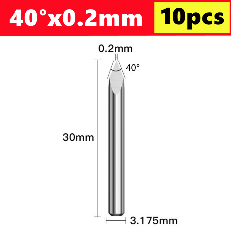 10 Uds broca de grabado CNC brocas de grabado piramidal de 3 bordes vástago de 3.175mm 20-90D fresa de extremo de carburo fresa de broca enrutadora CNC: 10.5 mm