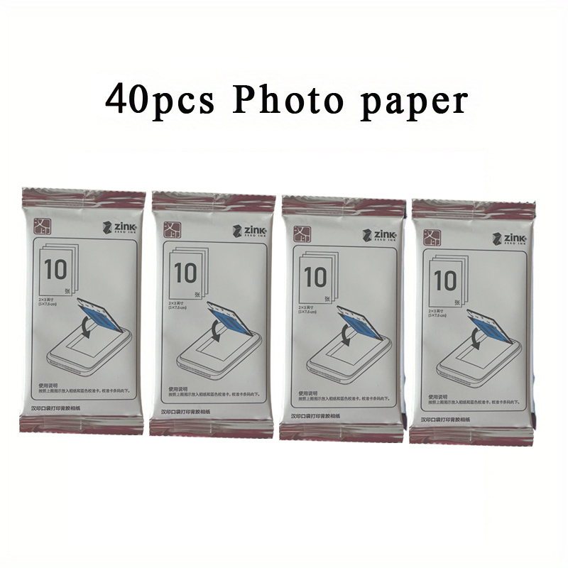 Papel fotográfico autoadhesivo Original MT53, papel fotográfico adhesivo de 2x3 pulgadas para Mini impresora fotográfica en color de bolsillo HPRT MT53: Blanco