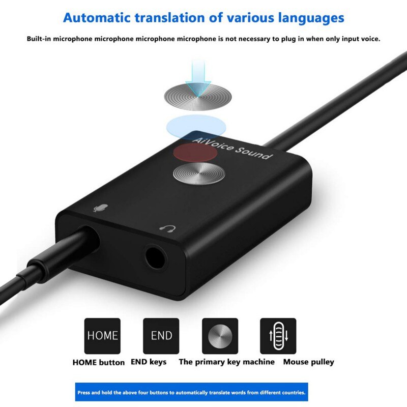 Smart Voice Translator Search Voice To Text Sound Card USB Adaptor Support 24 Languages Electronic Accessories