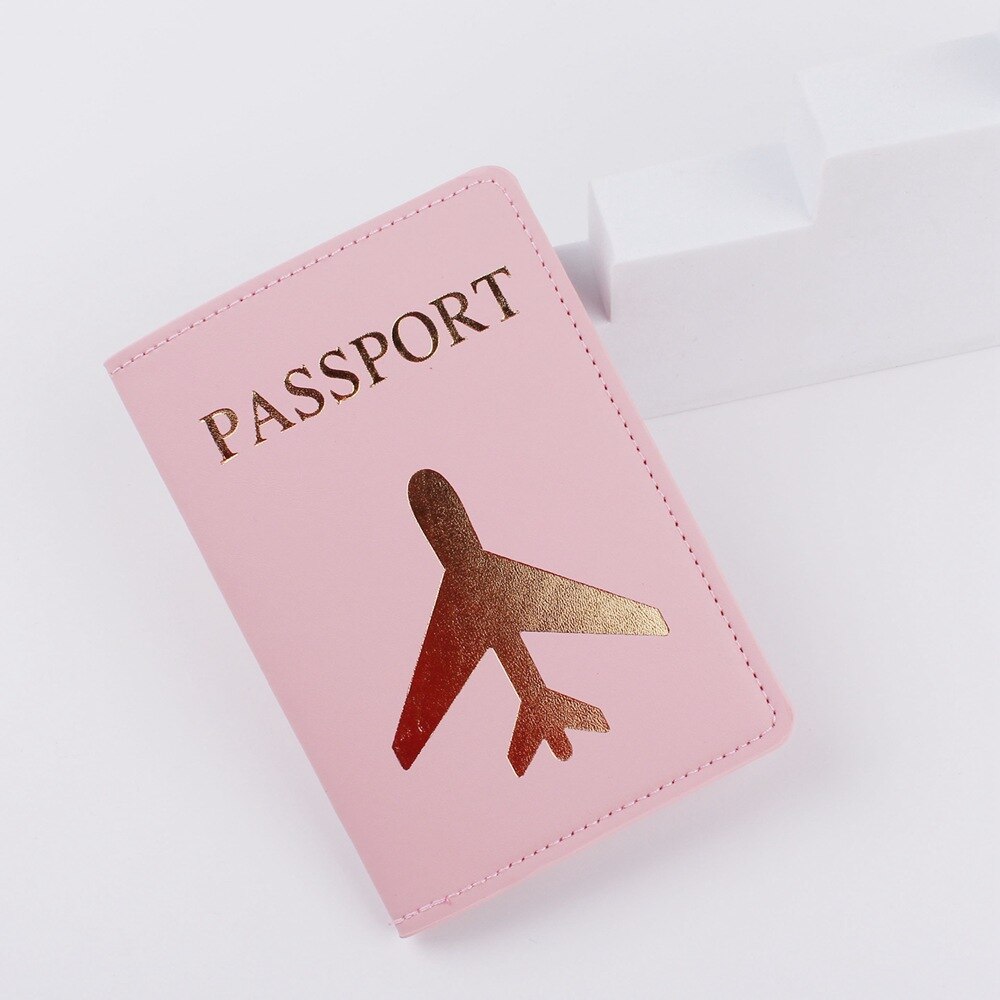 PU Leather World Map Travel Passport Cover Women Passport Holder Case for Men Travel Document Credit Card Case: C Pink
