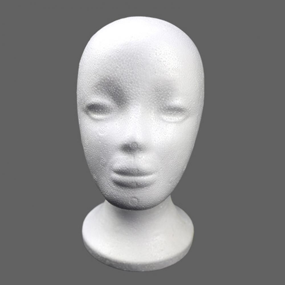 Présentoir de perruque synthétique en polystyrène, modèle universel, tête facile à utiliser