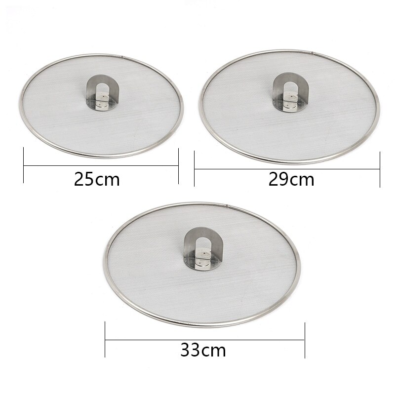 1PCS Stainless Steel Oil Cover Fried Oil Net Cover Pizza Tray Kitchen Gadget Pan Cover Splash Oil High Temperature Anti Falling^