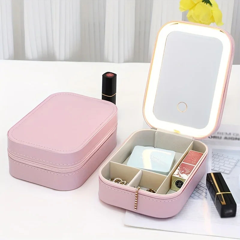1PC Multi-Functional Storage Organizer with Mirror – Compact yet Spacious Storage Box for Efficient Organization