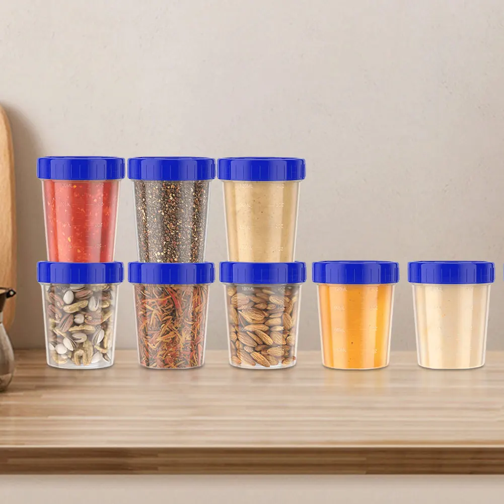10 Stuks 120 Ml Salade Dressing Containers Lekvrij Kruiderij Containers Met Deksels Dip Saus Containers Clear Keuken Accessoires