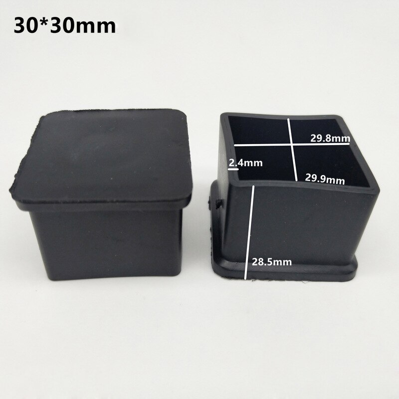 4/8Pcs Square Rubber Chair Leg Caps Non-slip Furniture Table Legs Cover Floor Protector Rubber Feet Pads Furniture leveling Feet: 8PCS 30mm X 30mm