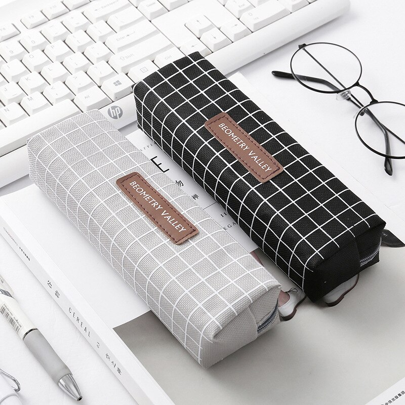 Cute Kawaii Canvas Pencil Case High Capacity Pen Bags Cute Letter Pencil Bags For Girls School Supplies Korean Stationery