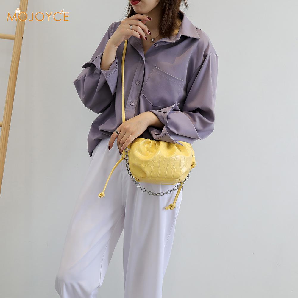 Frauen Casual Schulter Messenger Taschen PU Leder Reine Farbe Kette Tote Geldbörsen Jugend Damen Einfache Vielseitige Tasche