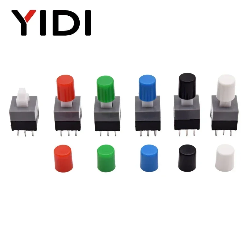 10 Uds PCB tacto Micro Mini botón de enganche encendido apagado interruptor de bloqueo automático DIP tapa de 6 pines 5,8*5,8/7*7/8*8/8,5*8,5mm