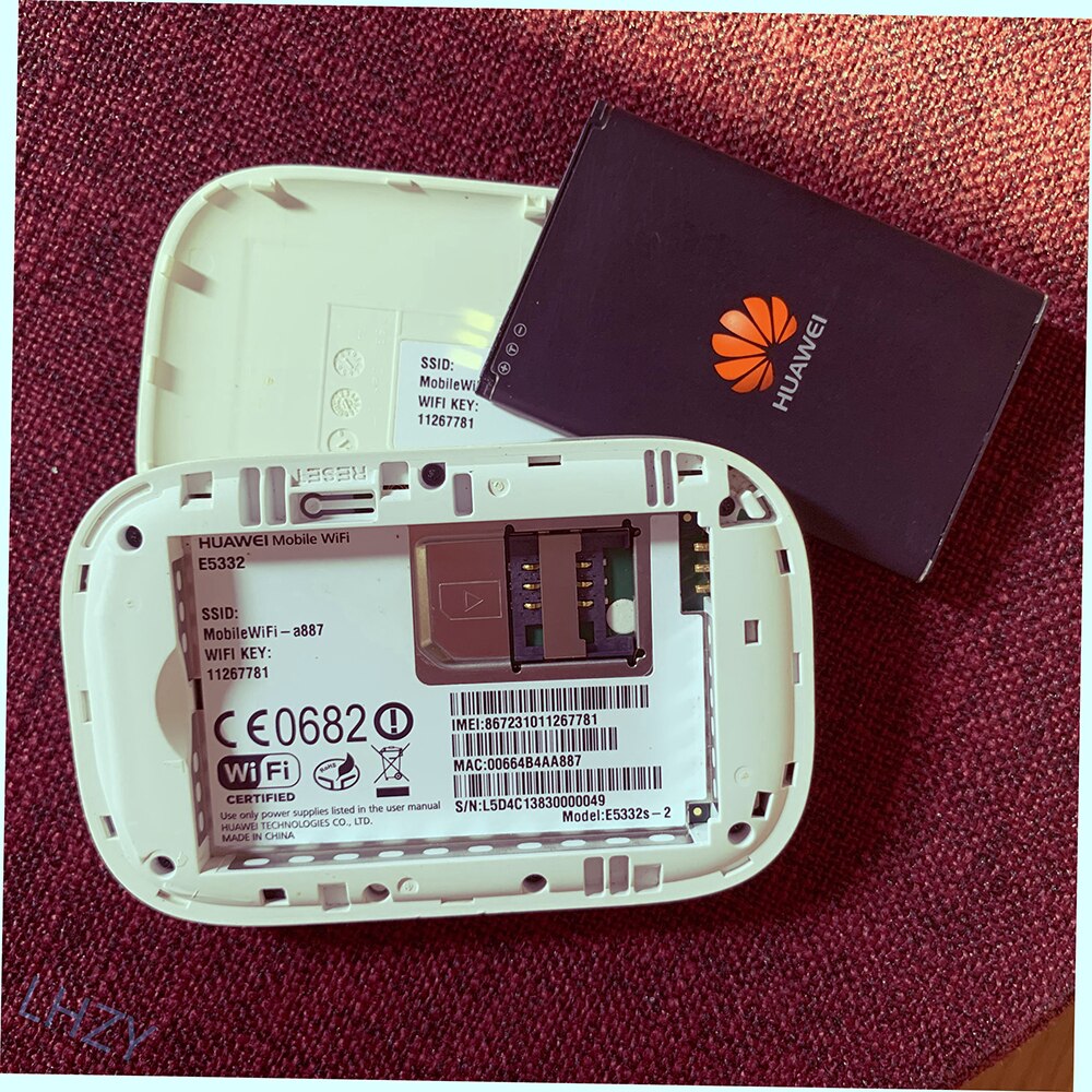 Używane gorąca sprzedaż odblokować HUAWEI E5332 przenośny 3G router wi-fi wsparcie HSPA +/HSPA/UMTS 2100/900 MHz PK E5331 E5220