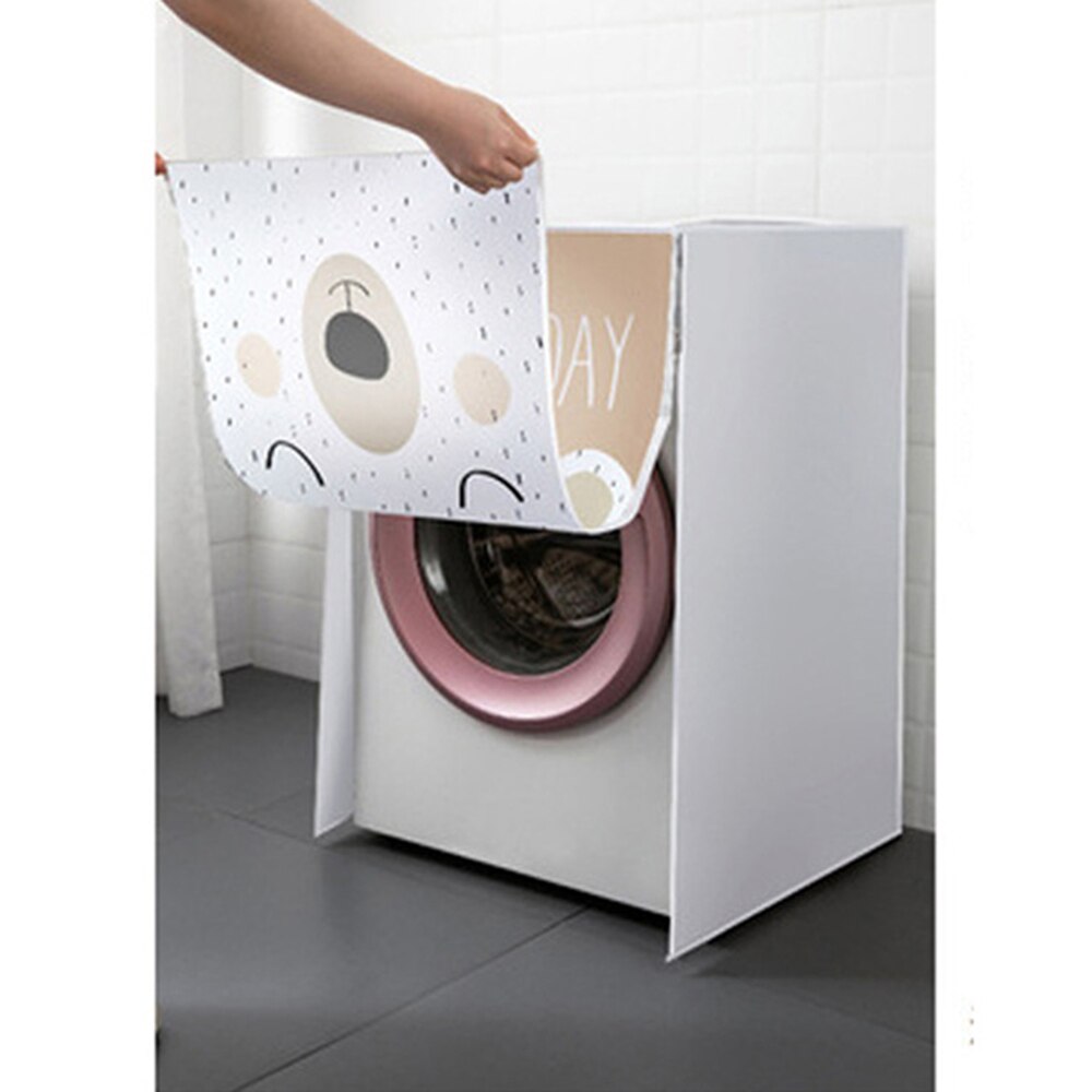 Drum Washing Machine Waterproof Dust Cover Dryer Polyester Silver Dustproof Washing Machine Cover Household Goods: B Bear